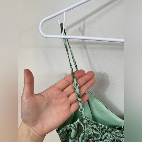 Leaf Print Green Kids Midi Mini Dress SunDress by Trixxi Size M - Picture 10 of 13